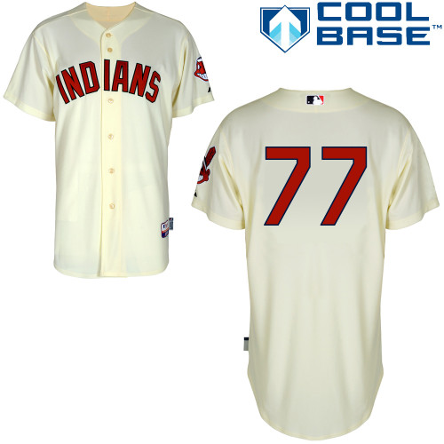 Charles Brewer #77 MLB Jersey-Cleveland Indians Men's Authentic Alternate 2 White Cool Base Baseball Jersey